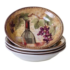 Certified International Gilded Wine 4-pc. Pasta Bowl Set..