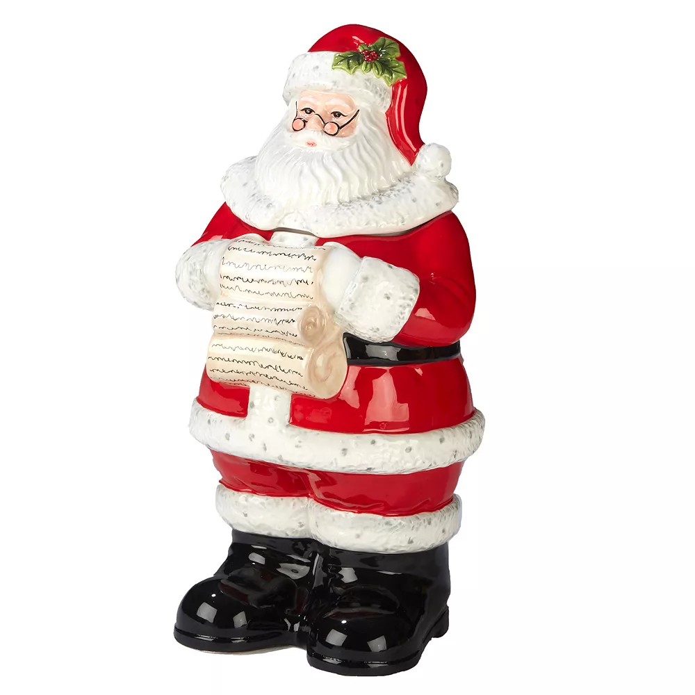 CERTIFIED INTL Certified International Holiday Wishes Santa Cookie Jar 1 CERTIFIED INTL Certified International Holiday Wishes Santa Cookie Jar