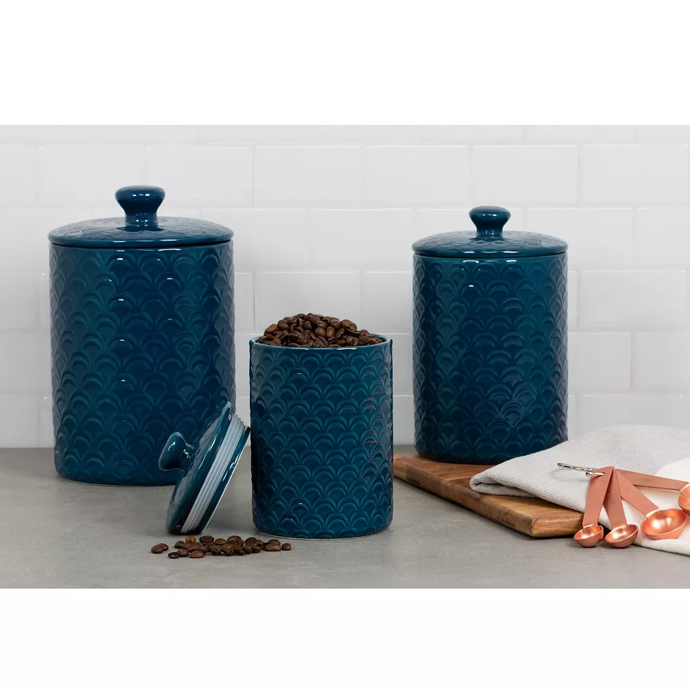 10 Strawberry Street Ocean 3-pc. Canister Set 2 10 Strawberry Street Ocean 3-pc. Canister Set - Image 2
