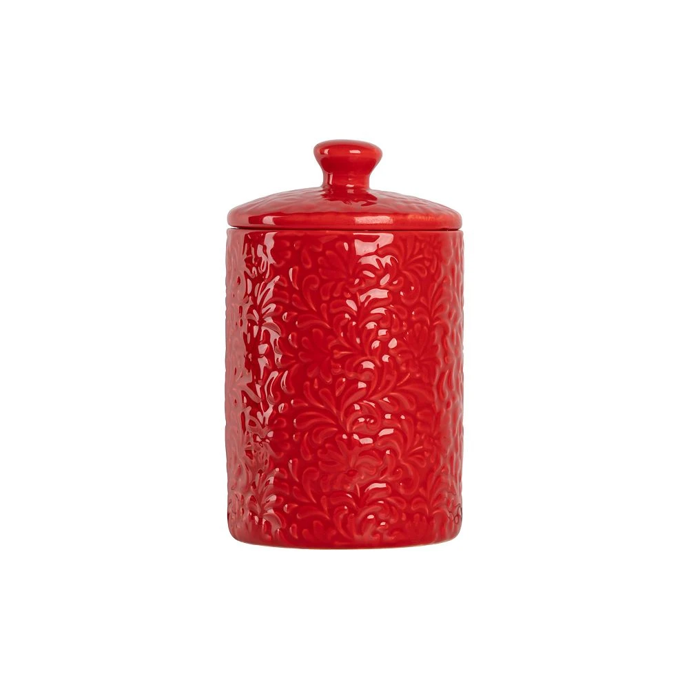 10 Strawberry Street Fleur Embossed 3-pc. Ceramic Canister Set 4 10 Strawberry Street Fleur Embossed 3-pc. Ceramic Canister Set - Image 4