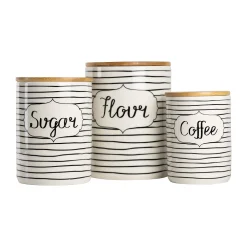 10 Strawberry Street Everyday 3-pc. Coffee, Sugar & Flour Ceramic Canister Set
