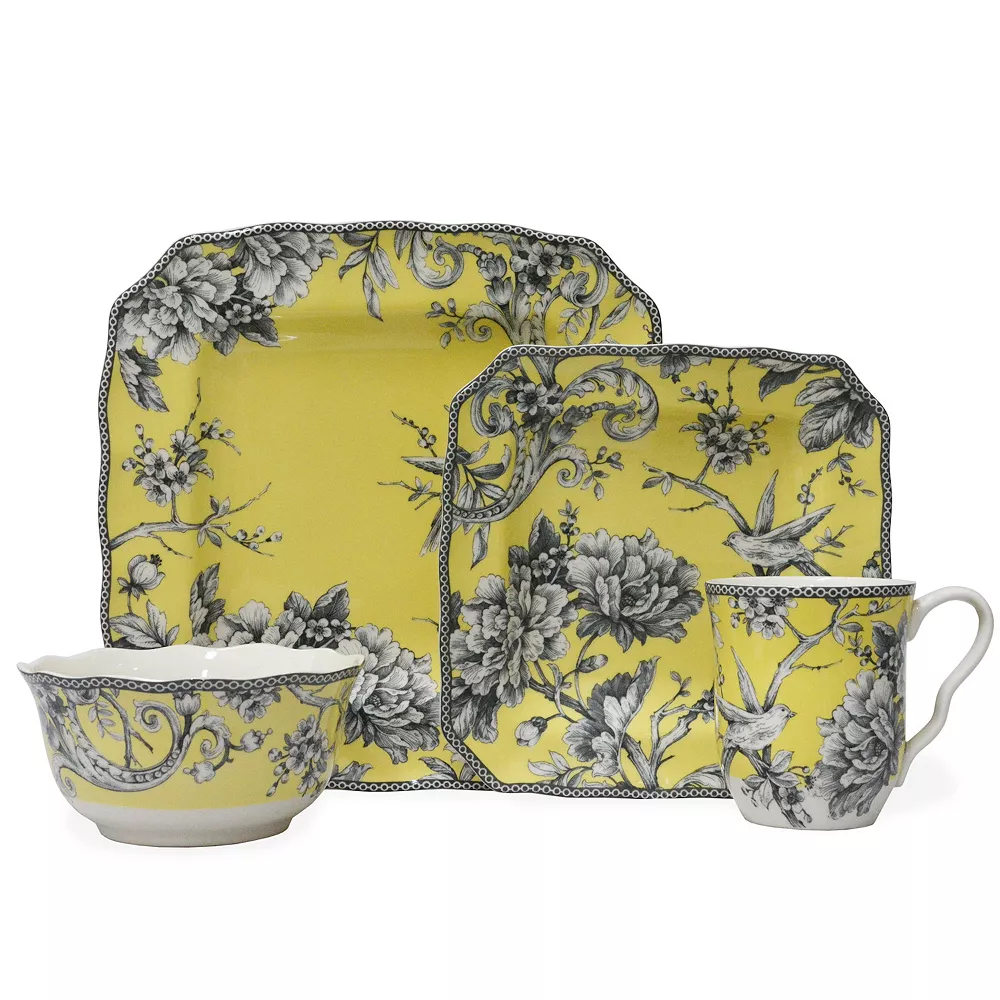 222 Fifth Adelaide Yellow 16-pc. Square Dinnerware Set 1 222 Fifth Adelaide Yellow 16-pc. Square Dinnerware Set