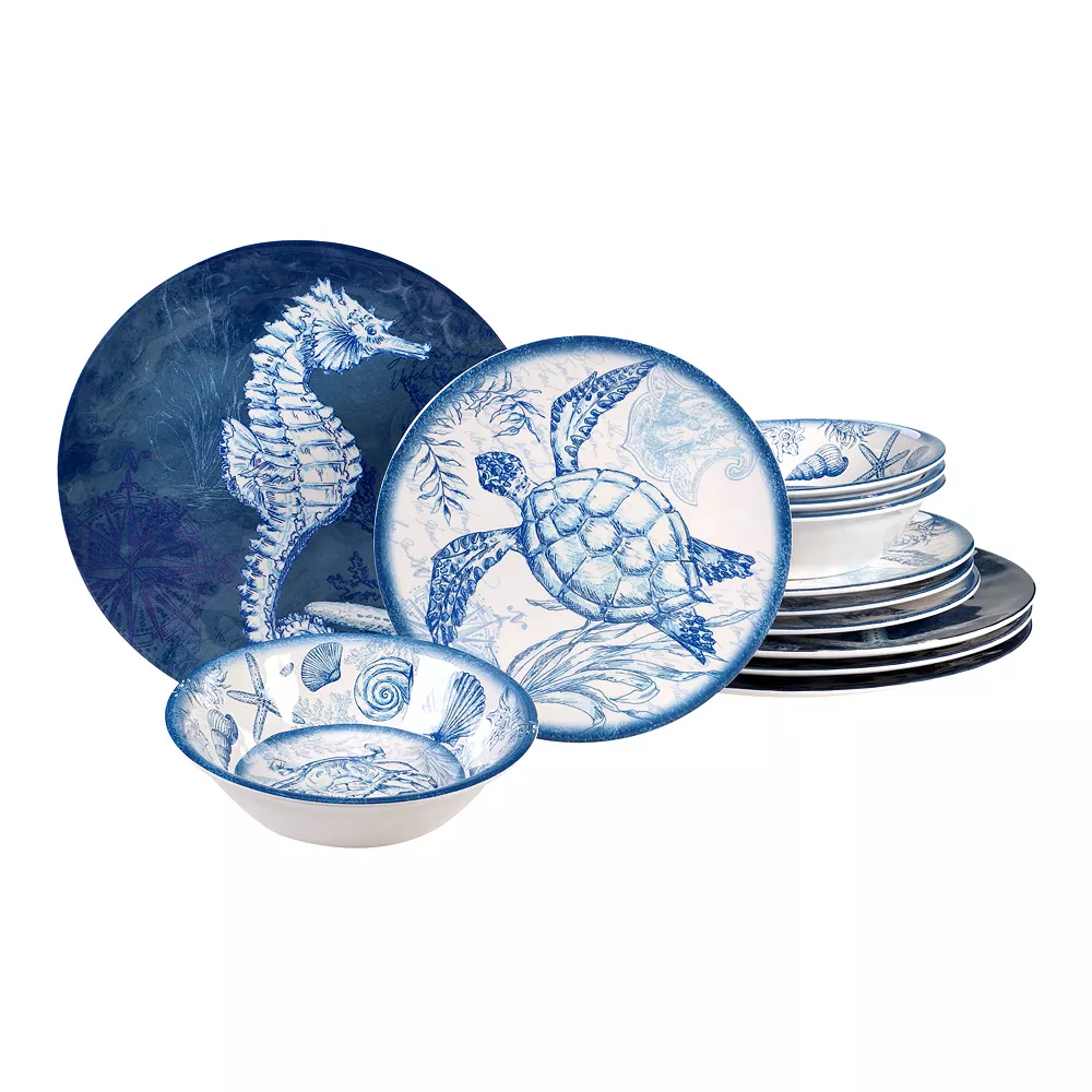 Certified International Oceanic 12-pc. Melamine Dinnerware Set 1 Certified International Oceanic 12-pc. Melamine Dinnerware Set