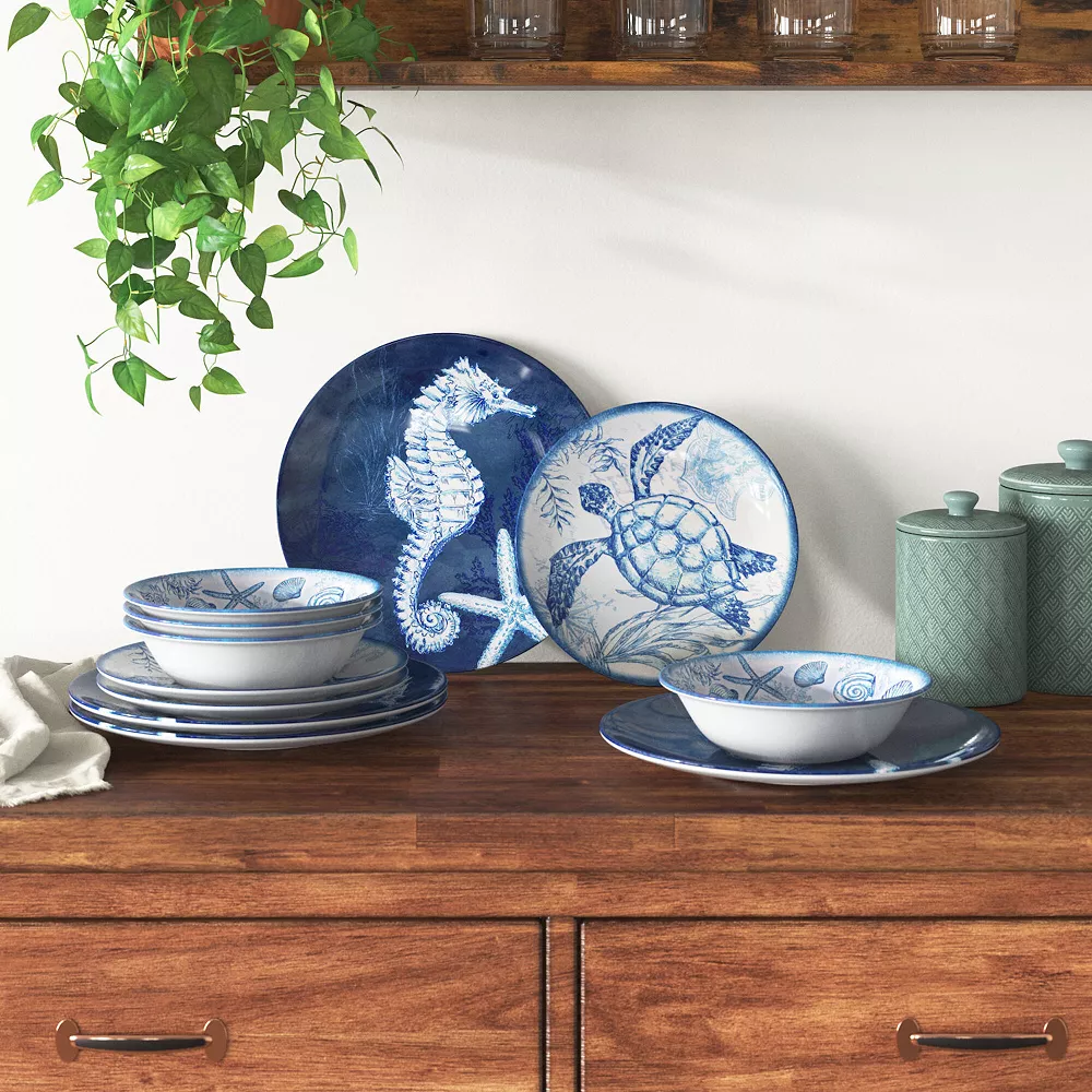 Certified International Oceanic 12-pc. Melamine Dinnerware Set 2 Certified International Oceanic 12-pc. Melamine Dinnerware Set - Image 2