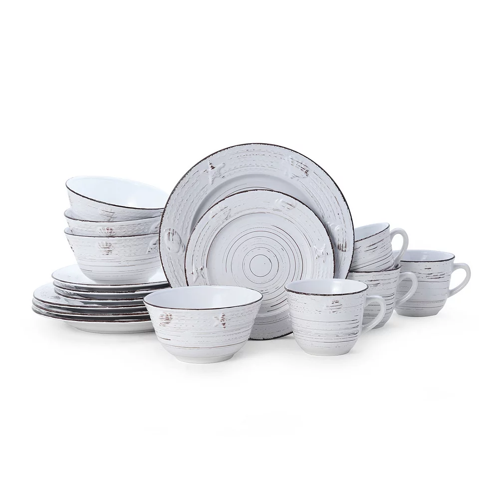 Pfaltzgraff Trellis Coastal White 16-pc. Dinnerware Set 1 Pfaltzgraff Trellis Coastal White 16-pc. Dinnerware Set