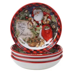 Certified International Magic Of Christmas Santa 4-pc. Soup Bowl Set
