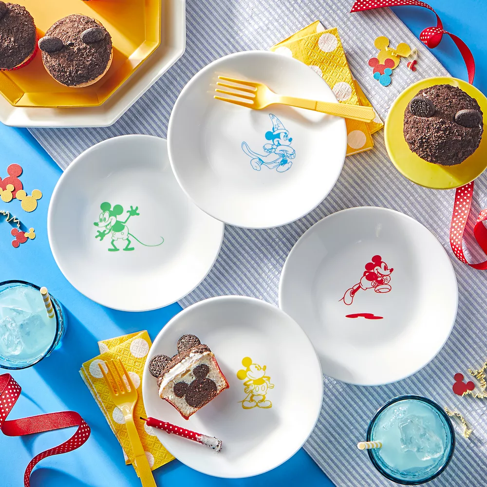 Disney's Mickey Mouse The True Original 4-pc. Appetizer Plate Set By Corelle 2 Disney's Mickey Mouse The True Original 4-pc. Appetizer Plate Set By Corelle - Image 2