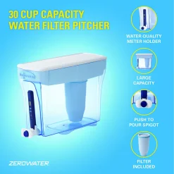 ZeroWater 30-Cup Ready-Pour Water Filtration Dispenser 9 ZeroWater 30-Cup Ready-Pour Water Filtration Dispenser -dinner plate shop 4939709 ALT4
