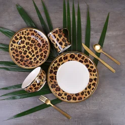 Alternative view of 222 Fifth Serengeti Leopard 16-pc. Dinnerware Set