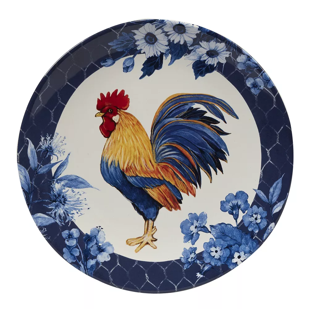Certified International Indigo Rooster 4-pc. Dinner Plate Set 3 Certified International Indigo Rooster 4-pc. Dinner Plate Set - Image 3