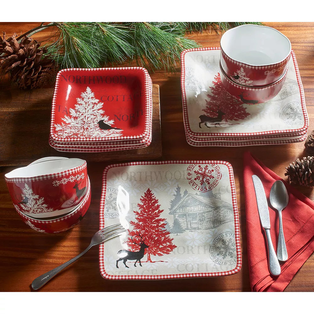 222 Fifth Northwood Cottage 12-pc. Dinnerware Set 2 222 Fifth Northwood Cottage 12-pc. Dinnerware Set - Image 2