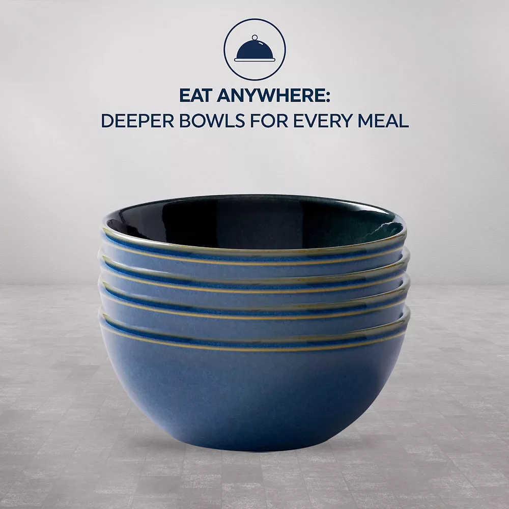 Corelle 4-pc. Reactive Glaze Stoneware Bowl Set 2 Corelle 4-pc. Reactive Glaze Stoneware Bowl Set - Image 2
