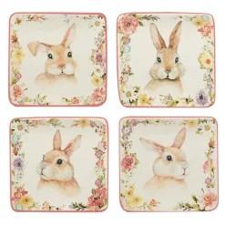 Certified International Easter Garden 4-pc. Canape Plate Set