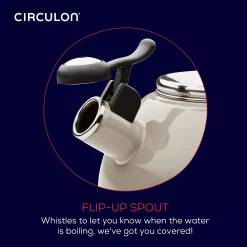 Circulon 2-qt. Enamel-on-Steel Whistling Tea Kettle -dinner plate shop 5661067 ALT3