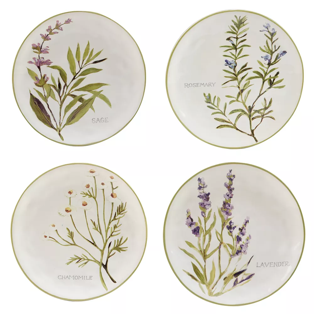 Certified International Fresh Herbs 4-pc. Salad Plate Set 1 Certified International Fresh Herbs 4-pc. Salad Plate Set