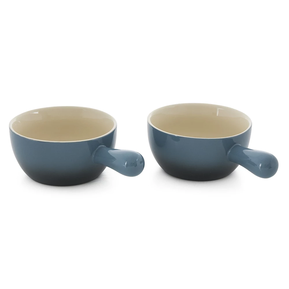 Gibson Living Crock-Pot 22oz Artisan Stoneware Soup Bowl W/ Handle, 2-Pack, Gray Gradient 1 Gibson Living Crock-Pot 22oz Artisan Stoneware Soup Bowl W/ Handle, 2-Pack, Gray Gradient