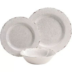 Alternative view of Gibson Living Gibson Studio California Mauna 12 Piece Durable Melamine Dinnerware Set, Ice