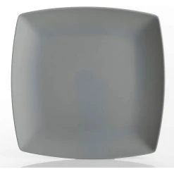 Alternative view of Gibson Living Gibson Home 16 Piece Square Melamine Dinnerware Set Plates, Bowls, & Cups, Grey