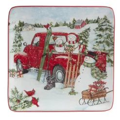 Certified International Red Truck Snowman 4-pc. Dessert Plate Set 7 Certified International Red Truck Snowman 4-pc. Dessert Plate Set -dinner plate shop 5829251 ALT3