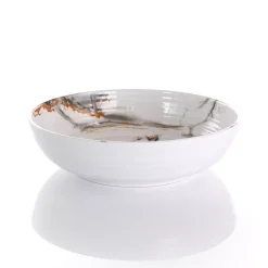 Elama Fine Sculpture 12 Piece Lightweight Melamine Dinnerware Set In White -dinner plate shop 5959461 ALT3