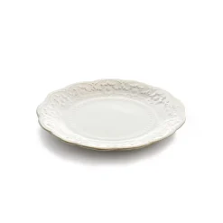 Elama Countess 16 Piece Embossed Double Bowl Stoneware Dinnerware Set In Ivory -dinner plate shop 5959699 ALT3
