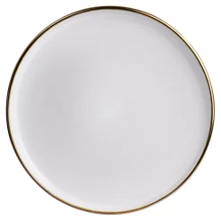 Elama Paul 6 Piece Stoneware Salad Plate Set In Matte Black With Gold Rim -dinner plate shop 5959701 ALT3