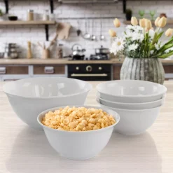 Alternative view of All U Need 5 Piece Fine Ceramic Bowl Set In White
