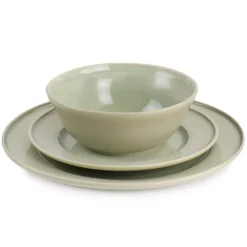 Martha Stewart 12 Piece Reactive Glaze Stoneware Dinnerware Set In Sharkey Grey -dinner plate shop 5960822 ALT2