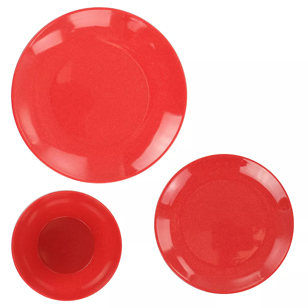 Martha Stewart 12 Piece Melamine Dinnerware Set In Red 4 Martha Stewart 12 Piece Melamine Dinnerware Set In Red - Image 4