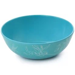 Martha Stewart 12 Piece Leafy Floral Melamine Dinnerware Set In Turquoise -dinner plate shop 5961094 ALT2