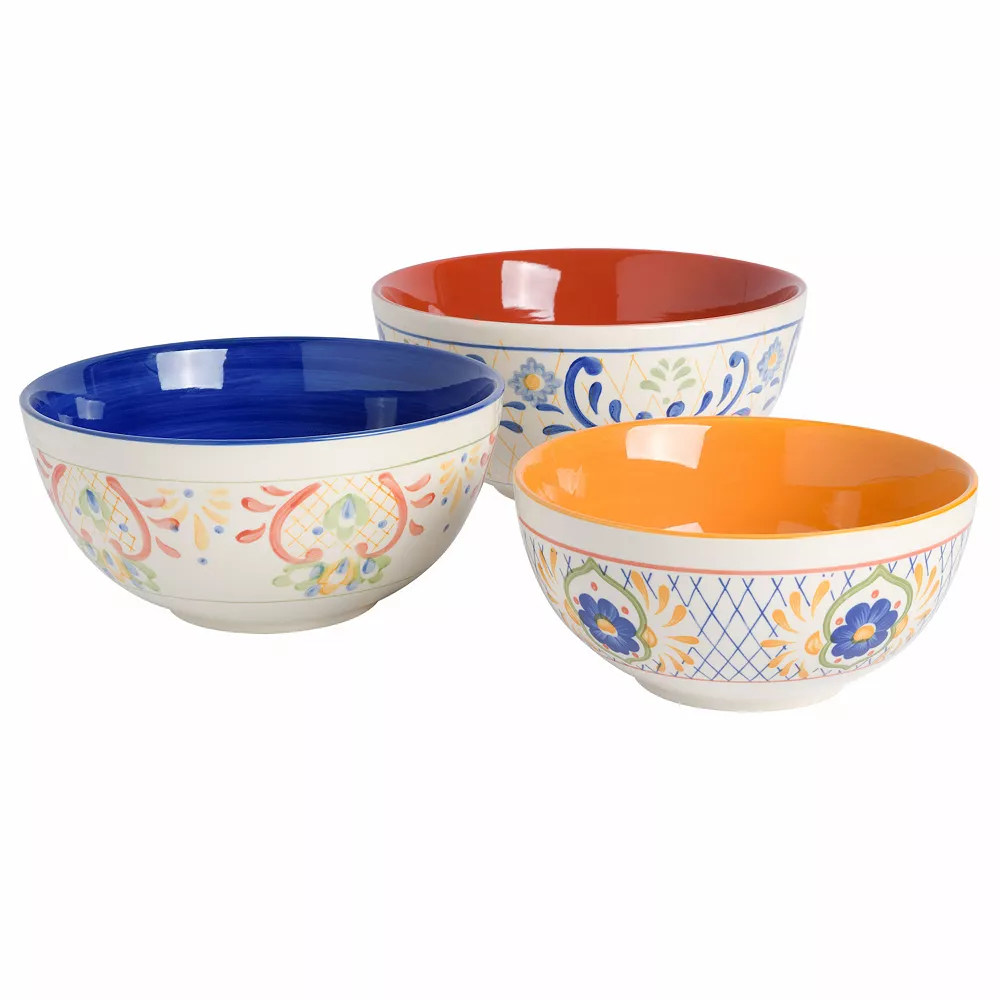 Laurie Gates Tierra 3 Piece Stoneware Nesting Bowl Set In Assorted Designs 1 Laurie Gates Tierra 3 Piece Stoneware Nesting Bowl Set In Assorted Designs