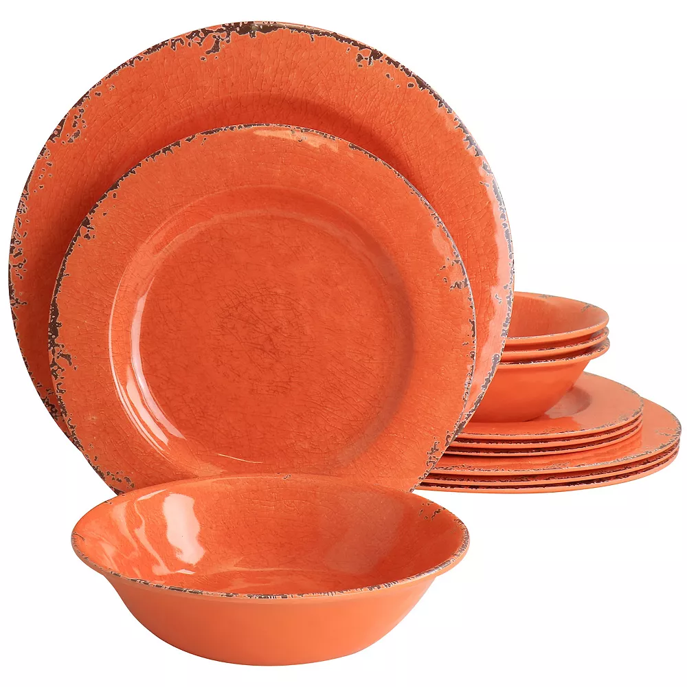 Laurie Gates California Designs Mauna 12 Piece Melamine Dinnerware Set 1 Laurie Gates California Designs Mauna 12 Piece Melamine Dinnerware Set