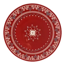 Gibson Elite Coloma 12 Piece Stoneware Dinnerware Set In Red -dinner plate shop 5983510 ALT2