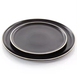 Gibson Elite Serenade 16 Piece Round Stoneware Dinnerware Set In Black -dinner plate shop 5984300 ALT2