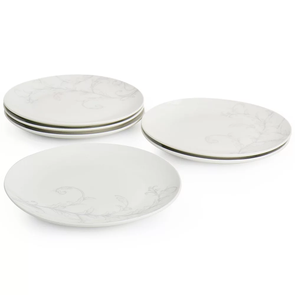 Martha Stewart Gibson Everyday 10.5 Inch Fine Ceramic 6 Piece Decorated Dinner Plates In White 2 Martha Stewart Gibson Everyday 10.5 Inch Fine Ceramic 6 Piece Decorated Dinner Plates In White - Image 2