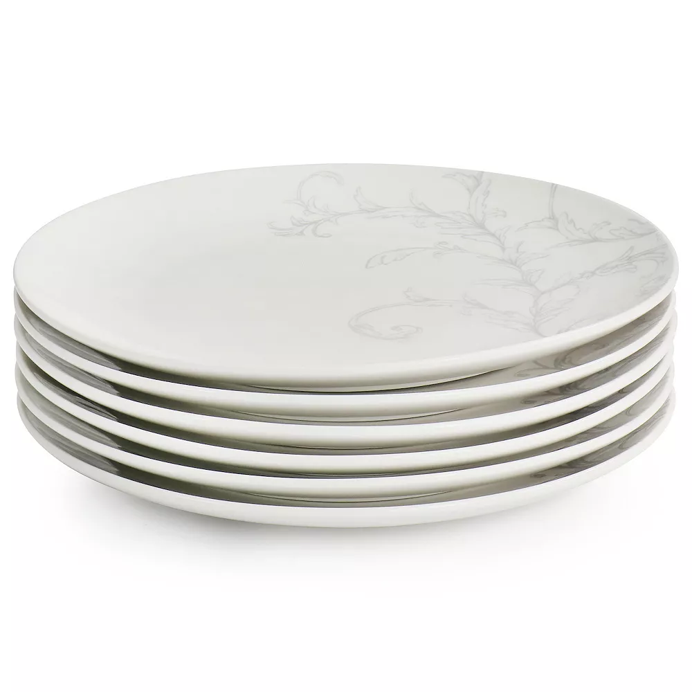 Martha Stewart Gibson Everyday 10.5 Inch Fine Ceramic 6 Piece Decorated Dinner Plates In White 3 Martha Stewart Gibson Everyday 10.5 Inch Fine Ceramic 6 Piece Decorated Dinner Plates In White - Image 3