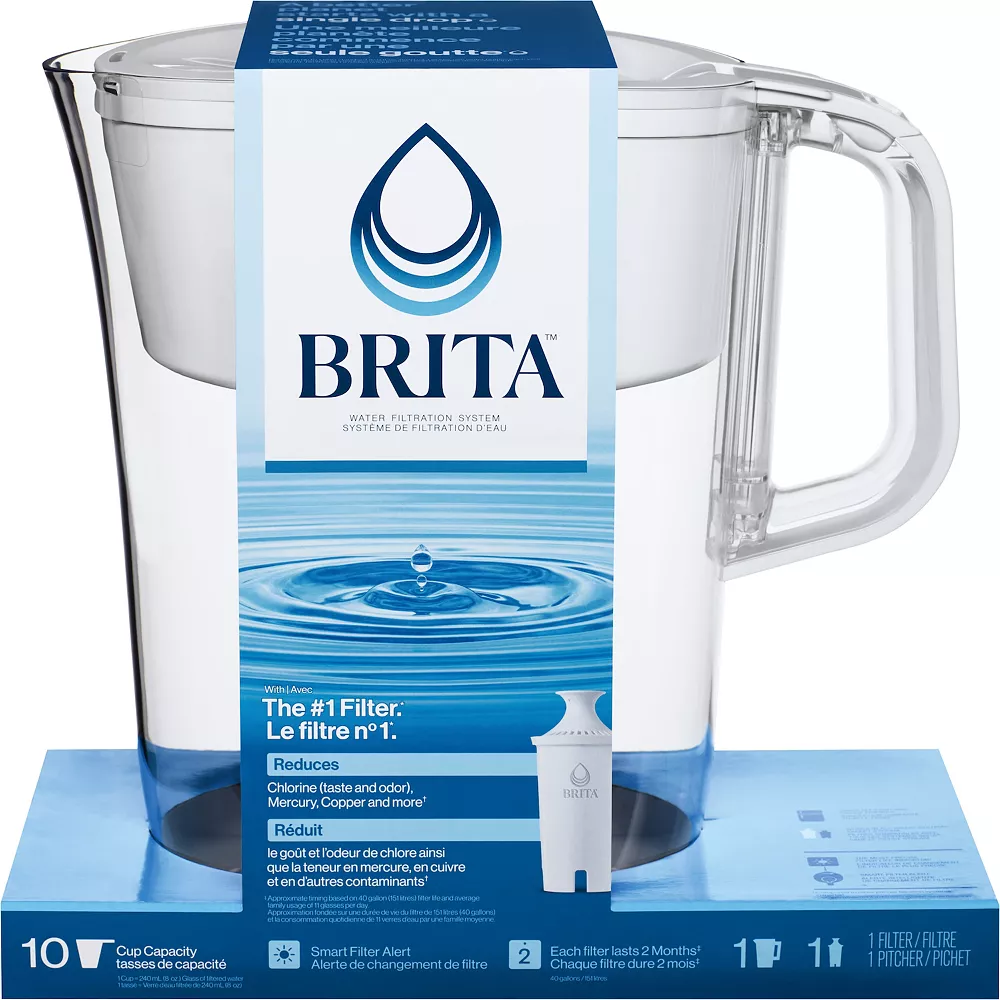 Brita 10-Cup Water Filter Pitcher With Standard Filter 1 Brita 10-Cup Water Filter Pitcher With Standard Filter