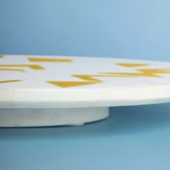 GAURI KOHLI Olympia Marble Lazy Susan 16" -dinner plate shop 6032958 ALT3