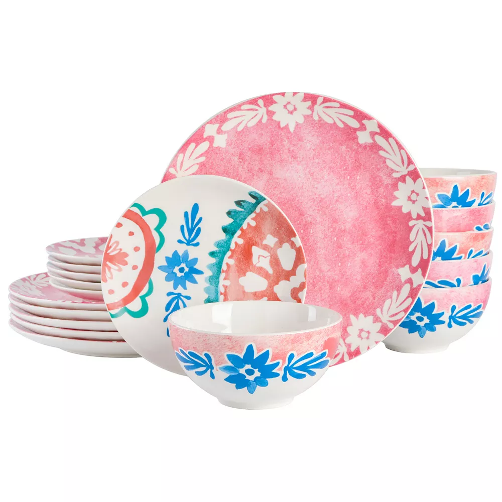 Spice By Tia Mowry Savory Saffron 18 Piece Fine Ceramic Dinnerware Set In Coral 1 Spice By Tia Mowry Savory Saffron 18 Piece Fine Ceramic Dinnerware Set In Coral