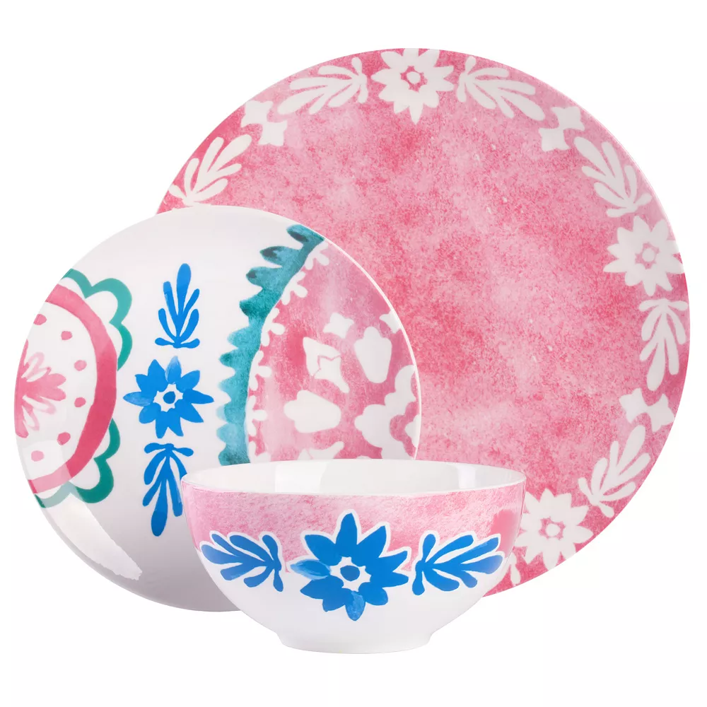 Spice By Tia Mowry Savory Saffron 18 Piece Fine Ceramic Dinnerware Set In Coral 2 Spice By Tia Mowry Savory Saffron 18 Piece Fine Ceramic Dinnerware Set In Coral - Image 2