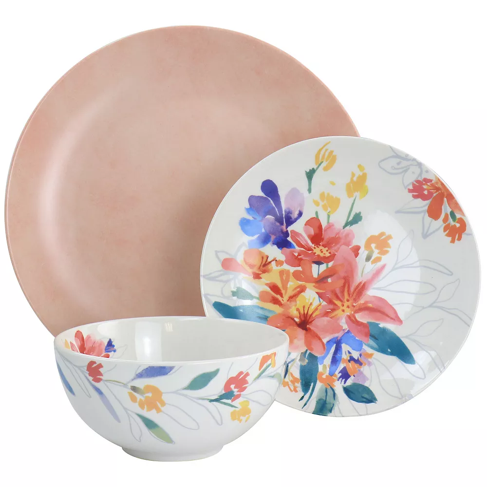 Spice By Tia Mowry Goji Blossom 12 Piece Fine Ceramic Dinnerware Set In Pink 2 Spice By Tia Mowry Goji Blossom 12 Piece Fine Ceramic Dinnerware Set In Pink - Image 2