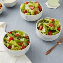 Alternative view of Juvale Set Of 6 Porcelain Pasta Bowls, Gray Marble Design Dinnerware For Salad And Soup (6 X 3 In, 28 Oz)