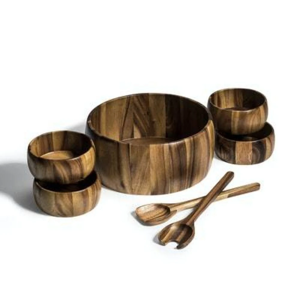 Kalmar Home 7 Piece - X-Large Salad Bowl With Servers And 4 Individuals 1 Kalmar Home 7 Piece - X-Large Salad Bowl With Servers And 4 Individuals