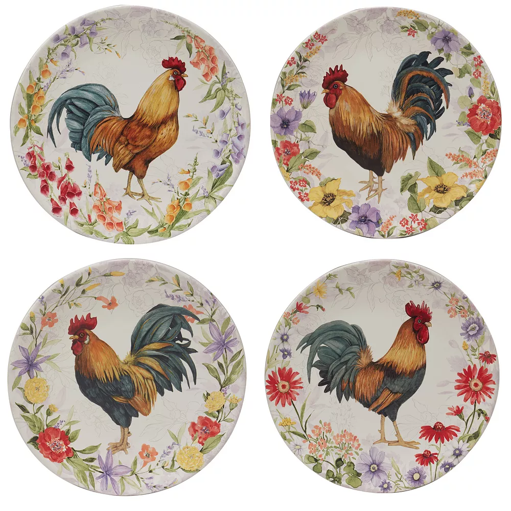 Certified International Floral Rooster 4-pc. Dinner Plate Set 1 Certified International Floral Rooster 4-pc. Dinner Plate Set