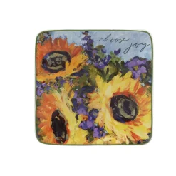Alternative view of Certified International Sunflower Bouquet 4-pc. Canape Plate Set