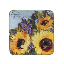Certified International Sunflower Bouquet 4-pc. Canape Plate Set -dinner plate shop 6177508 ALT2