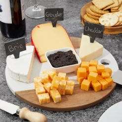 Alternative view of Juvale 20 Slate Stone Cheese Labels For Charcuterie Board with 6 Chalks, 2 Storage Bags (28 Piece Set)