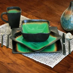Baum Galaxy Jade 16-pc. Dinnerware Set 5 Baum Galaxy Jade 16-pc. Dinnerware Set -dinner plate shop 905959 ALT2